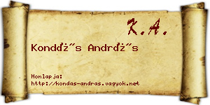 Kondás András névjegykártya