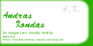 andras kondas business card