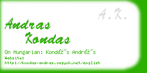 andras kondas business card